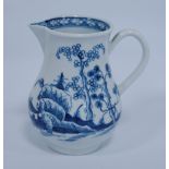 18th century first period Worcester sparrow beak cream jug, c. 1770, in the 'Cannonball' pattern,