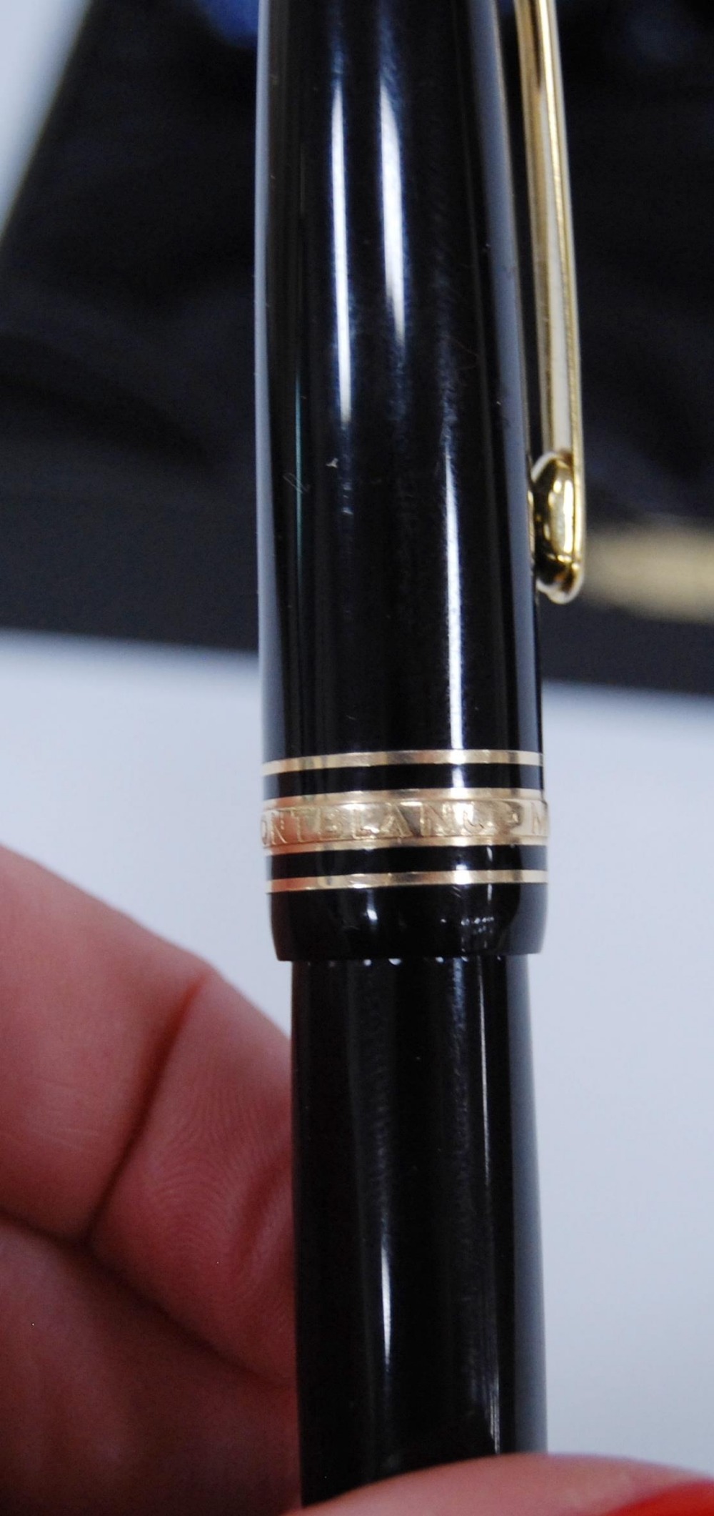 Montblanc Meisterstück fountain pen with 14ct gold nib, no. 4810, with Montblanc ink bottle and - Image 3 of 12
