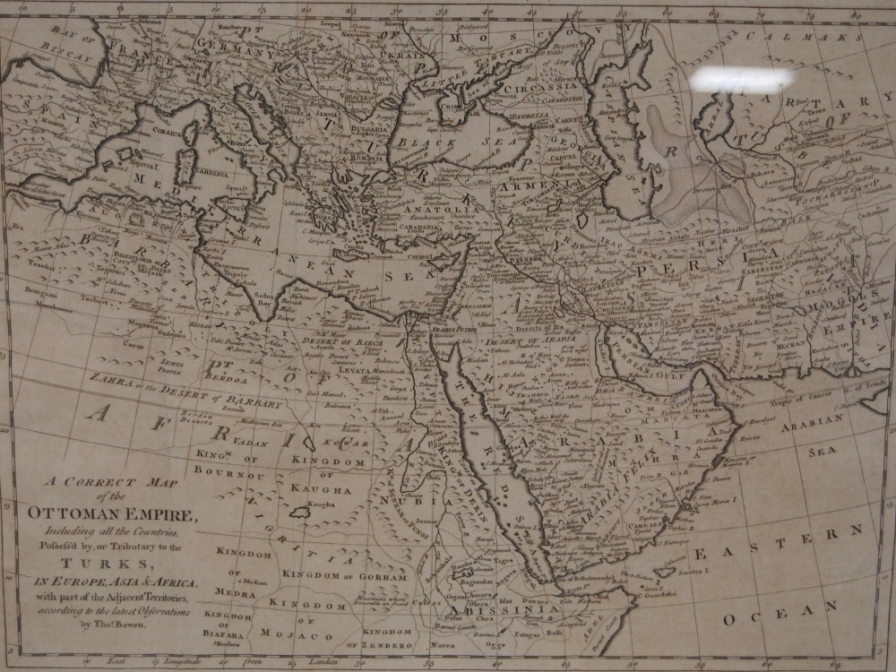 Thomas Bowen (Welsh, c. 1733 - 1790) 18th century hand-engraved 'A Correct Map of the Ottoman