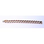 Gold bracelet of chevron pattern, '585', 29g.