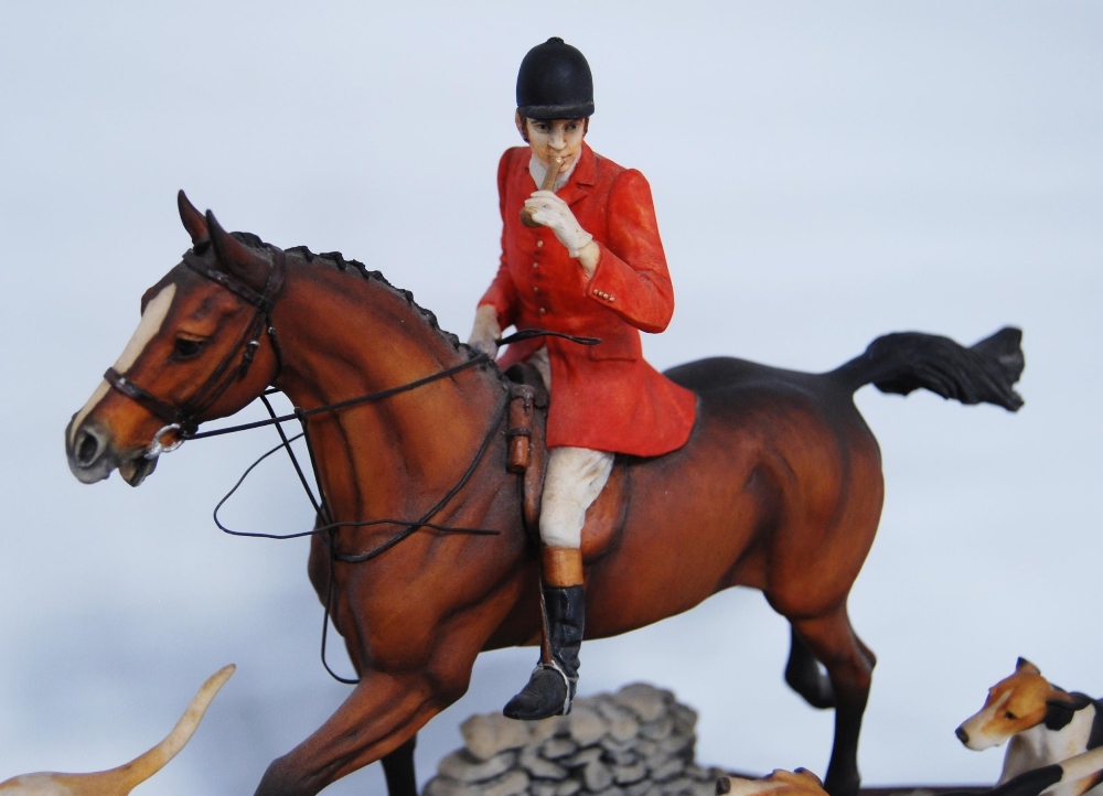 Border Fine Arts limited edition hunting group by David Geenty modelled as a huntsman on horseback - Image 2 of 5