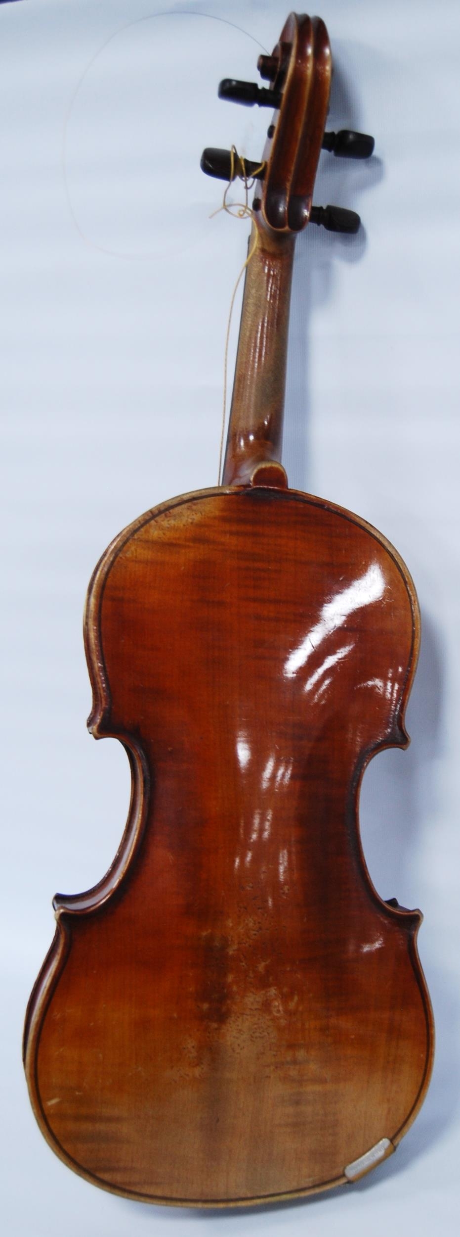 Antique violin with single-piece back and copy Antonio Stradivarius label, dated 1721, 35cm long, - Image 4 of 14