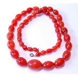 Carnelian graduated bead necklet.