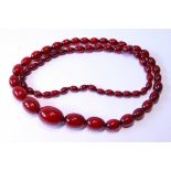 Amber bead necklet, 75g.