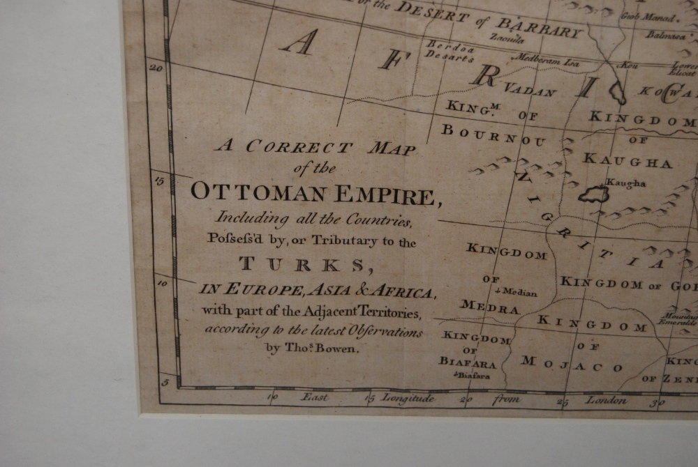 Thomas Bowen (Welsh, c. 1733 - 1790) 18th century hand-engraved 'A Correct Map of the Ottoman - Image 2 of 7