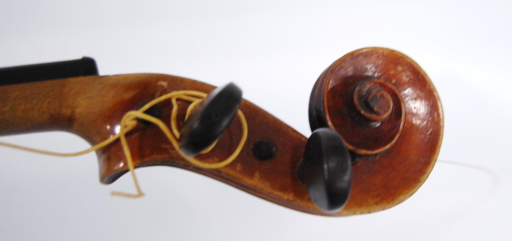 Antique violin with single-piece back and copy Antonio Stradivarius label, dated 1721, 35cm long, - Image 6 of 14