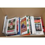 Five boxes of football programmes to include Aberdeen, Hibs, Hearts, etc.