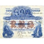 THE ROYAL BANK OF SCOTLAND one pound £1 banknote 1st September 1917, V266/696, hand signed Lunan and