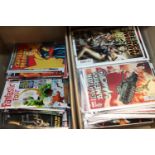Two boxes of Marvel comics to include Captain America, Black Widow, Fantastic Four, Moonknight,
