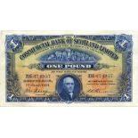 THE COMMERCIAL BANK OF SCOTLAND LIMITED one pound £1 banknote 1st June 1931, 23E674957, Irving and