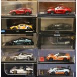 Ten 1:43 scale model vehicles to include Fujimi Lamborghini Gallardo LP600-4 GT3 2011 24hours of Spa
