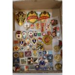 Collection of Russian Soviet enamel badges including political, Space program, Law etc. (66)