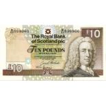 THE ROYAL BANK OF SCOTLAND PLC ten pound £10 banknote 28th January, 1992, B/60 898960, Matthewson,