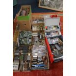 OO gauge model railway layout diorama accessories held in ten boxes including trees, Oxford