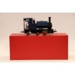 Accucraft BMMC G scale model railways, a 1:19 scale live steam 0-4-2ST locomotive in blue black