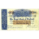 THE ROYAL BANK OF SCOTLAND twenty pound £20 banknote 1st October 1941, hand signed, D386/7162,