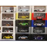 Fifteen Spark (Minimax Ltd) 1:43 scale collector's Porsche model vehicles including WAP 020 911,