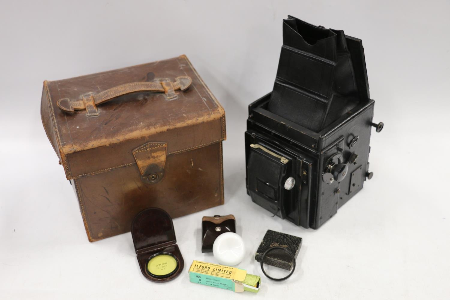 Thorton Pickard Ruby de Luxe plate camera with Carl Zeiss Jena #122356 Tessar 1:4.5 f=18cm lens,