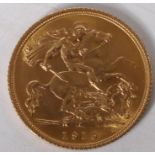 UNITED KINGDOM George V (1910-1936) gold half sovereign 1915 S (Sydney Mint Australia).