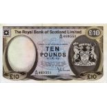 THE ROYAL BANK OF SCOTLAND LIMITED ten pound £10 banknote 1st May 1980 A/25 469551, Burke, aEF,