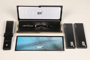 Mont blanc Meisterstruck rollerball pen in case with leather pouch and warranty certificate