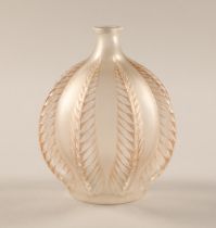 Rene Lalique malines frosted glass vase