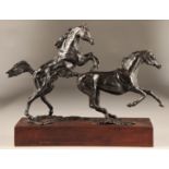 Siobhan Bulfin (Irish) ARR Limited edition bronze figure group 3/9, 2019, Arabian Stallions,