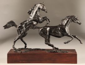 Siobhan Bulfin (Irish) ARR Limited edition bronze figure group 3/9, 2019, Arabian Stallions,
