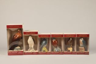 Whyte & Mackay Royal Doulton Decanters of Scottish Birds of Prey, including Kestrel, Buzzard,