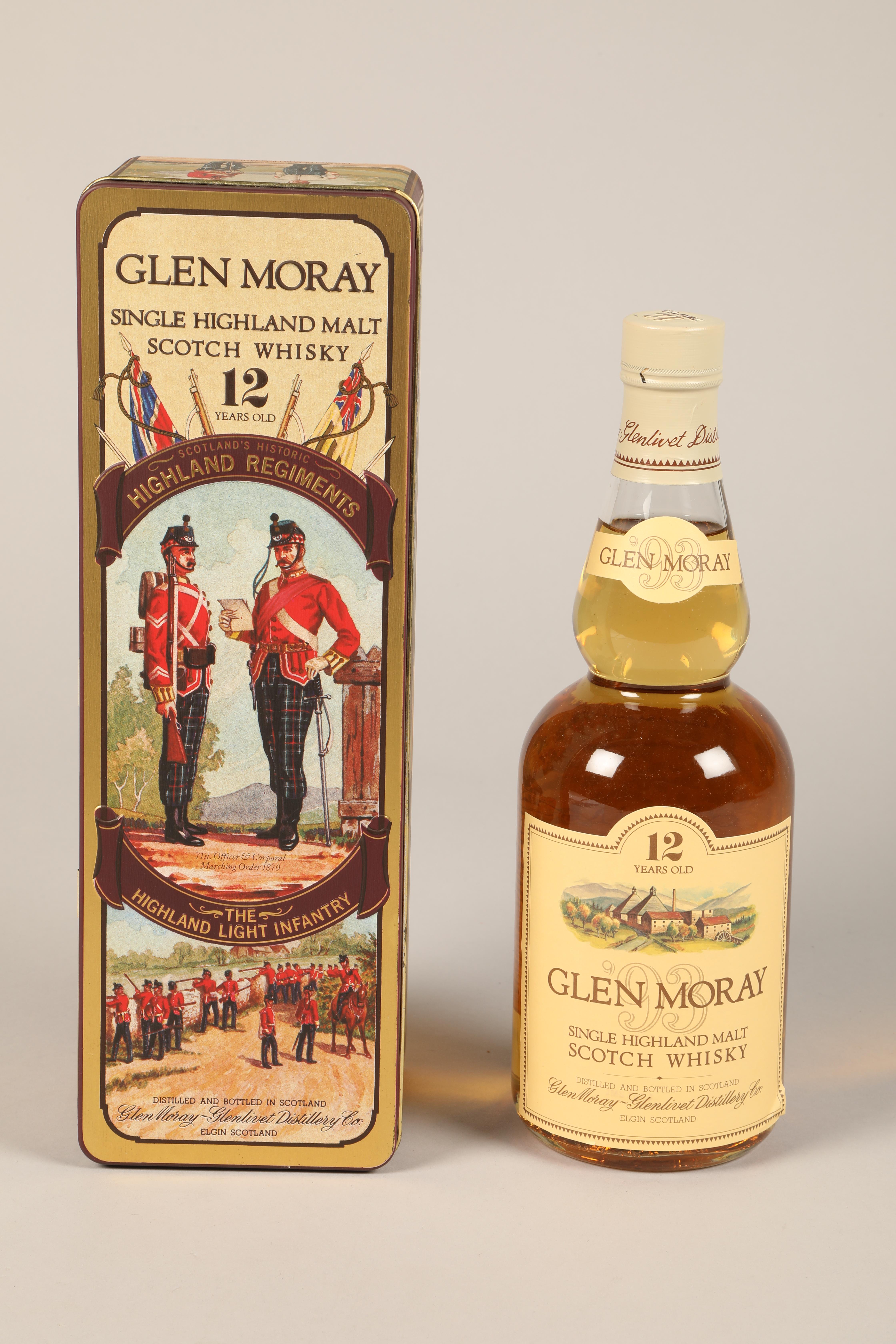 Glenmoray Single 12 year old Highland Scotch Whisky, 'Scotland's Historic Highland regiment' The