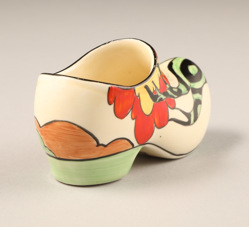 Clarice Cliff Fantasque Sabot hand painted Bizarre Honolulu pattern, for Newport Pottery, length - Image 6 of 10