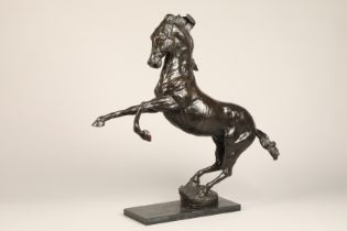 Charlie Langton ARR Bronze sculpture, Rearing Stallion, height 73cm (excluding base)