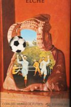 Jiri Kolar (1914 - 2002) Framed poster 'Elche, Cope Del Mundo De Futbol, Espana 88' 94cm x 59cm