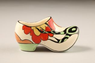 Clarice Cliff Fantasque Sabot hand painted Bizarre Honolulu pattern, for Newport Pottery, length