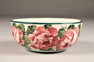 Wemyss pottery bowl, decorated with hand painted cabbage roses signed in green to base and incised