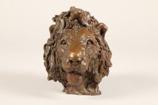 Mark Coreth Artist copy bronze sculpture, signed marked A/C Male Lion height 16.5cm