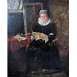 MARIA BROTHERHOOD VAN STOCKUM (Dutch, 1875-1951) Portrait of a lady reading Oil on canvas, unsigned,