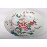18th Century Chinese porcelain famille rose floral decorated charger, 36cm.