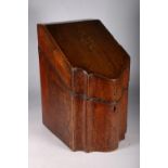 George III mahogany knife box with fitted interior, 37cm tall.