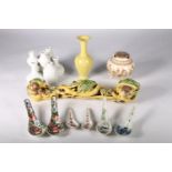 Group of Oriental porcelain and pottery to include a Japanese satsuma pot pourri, signed with