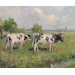 JOHN MURRAY THOMSON RSA RSW PPSSA (Scottish, 1885-1974) *ARR* Cows in a field Oil on board, signed