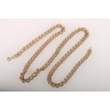 14ct gold fancy multiple ring link neck chain, stamped ‘583’, 20.2, 55cm long.