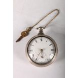 Georgian silver pair cased pocket watch with watch inscribed Alexander Aitchison 1818 below a