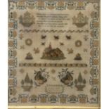 19th c. sampler by Esther Smith, Aged 11, dated June I 47, 40 x 31cm.