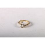 18ct gold diamond cluster ring set four stones. size K, 5.1g.