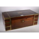 Late Georgian mahogany and brass bound writing slope circa 1820-30 the campaign style travelling box