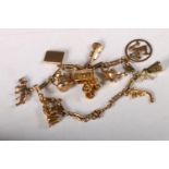 9ct gold charm bracelet, most charms marked 9ct, 19g.
