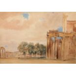 THOMAS HARTLEY CROMEK (British 1809-1873)  Temple of Antoninus and Fautina with the three columns of