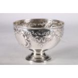 Walker and Hall silver bowl hallmarks for Sheffield circa 1920s, with embossed floral and ribbon