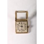 9ct gold cased gents wristwatch, no strap.